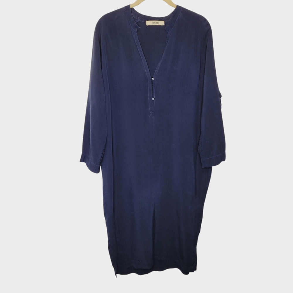 Humanoid Bibi Henley Shift Dress S Navy Blue